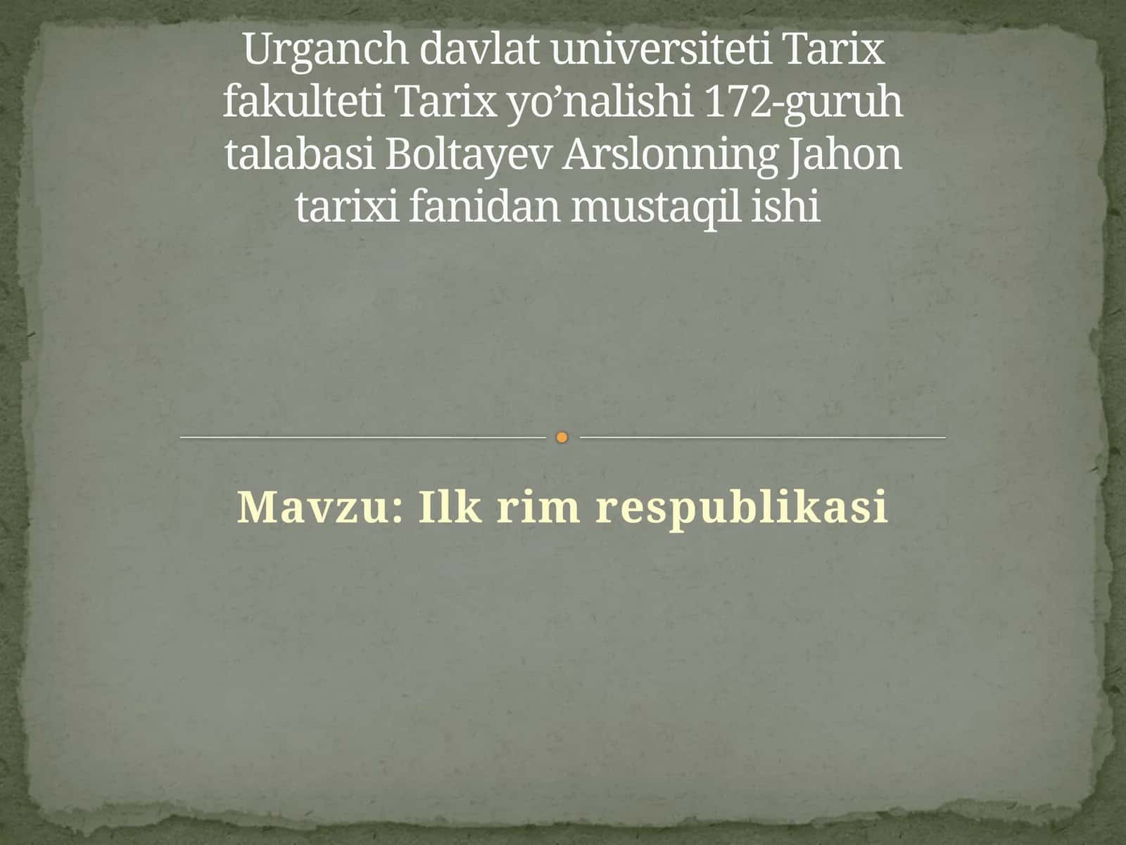 Ilk rimrespublikasi 1