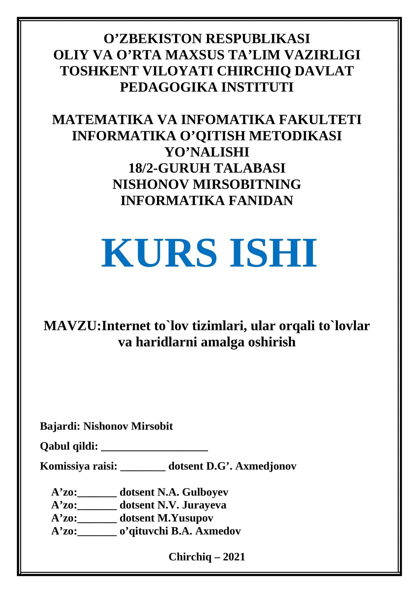 Internet to`lov tizimlari 1