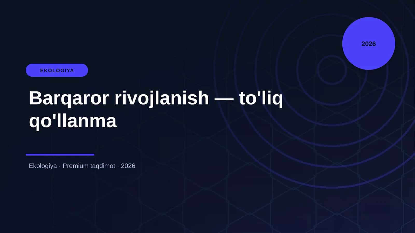Barqaror rivojlanish — to'liq qo'llanma 1