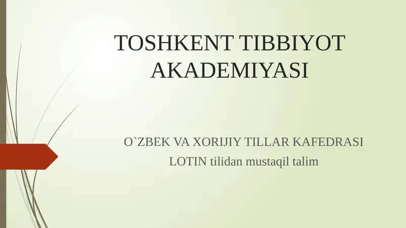 LOTIN tilidan mustaqil ish 1