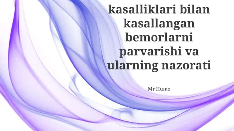 Nafa's o'pka kasalliklari bemorlarini boshqarish va parvarish qilish 1
