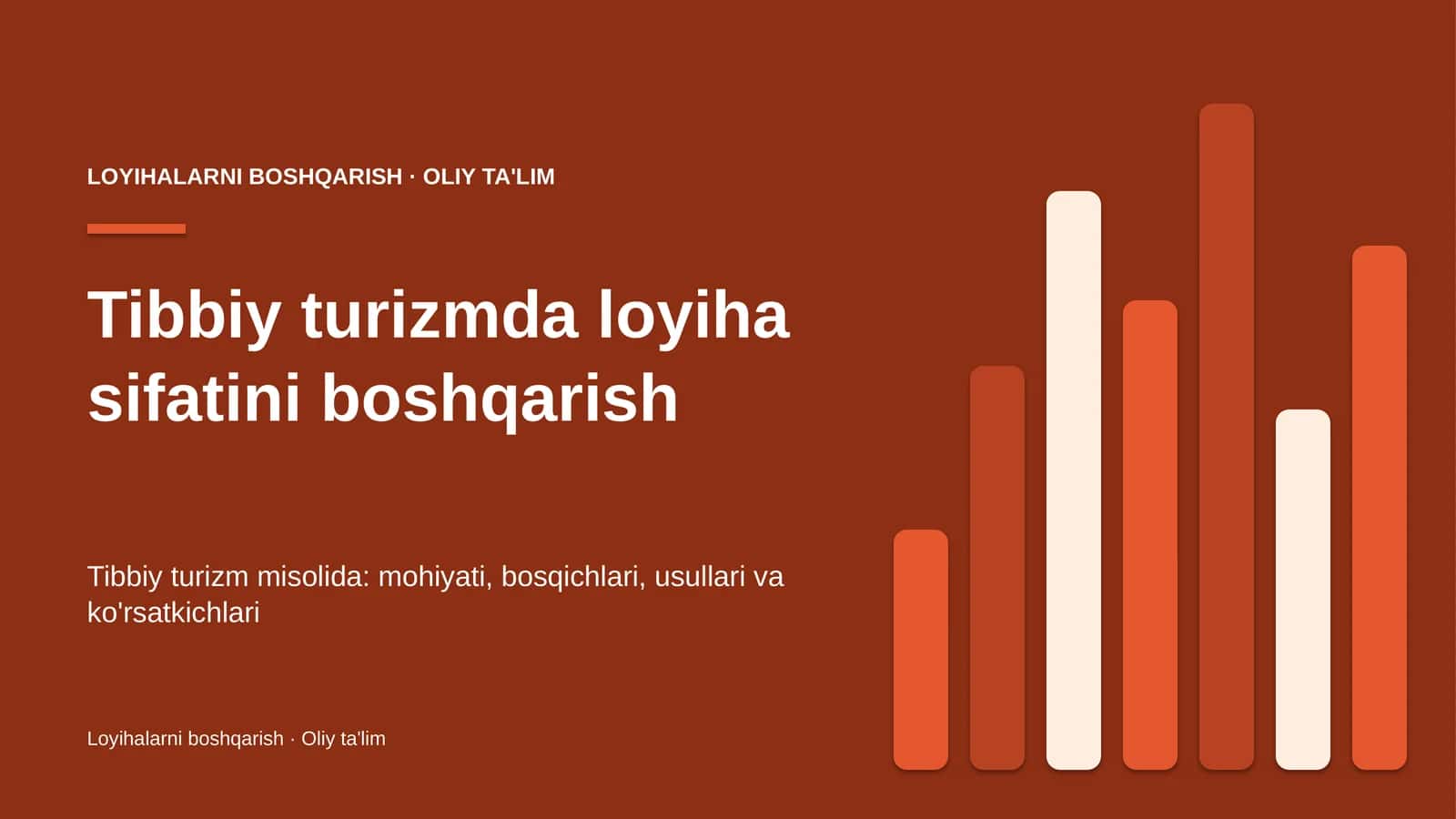 Tibbiy turizmda loyiha sifatini boshqarish 1