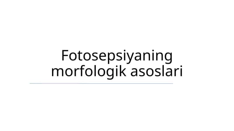 Fotosepsiyaning morfologik asoslari 1