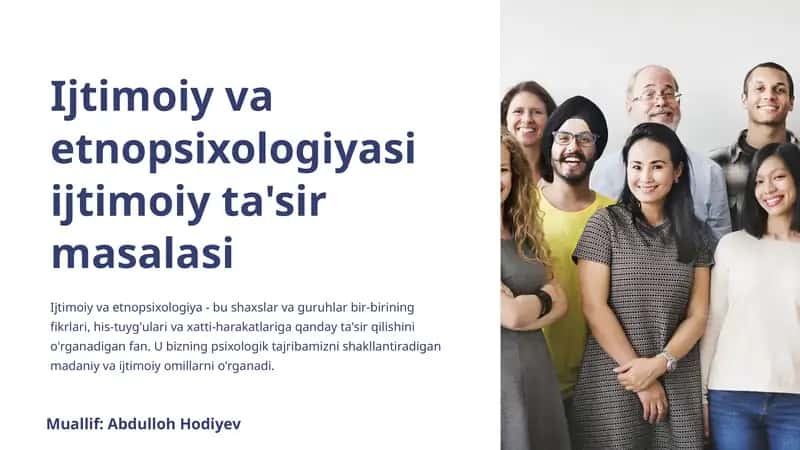 Ijtimoiy va etnopsixologiyasi ta'sir masalasi 1