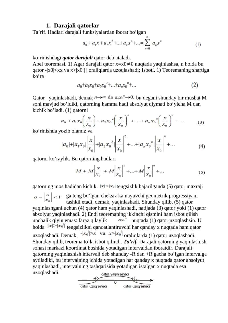 Darajali qatorlar 1