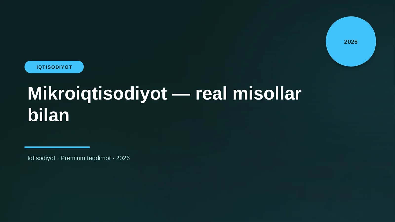 Mikroiqtisodiyot — real misollar bilan 1