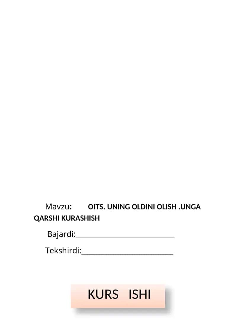 OITS KURS ISHI 1