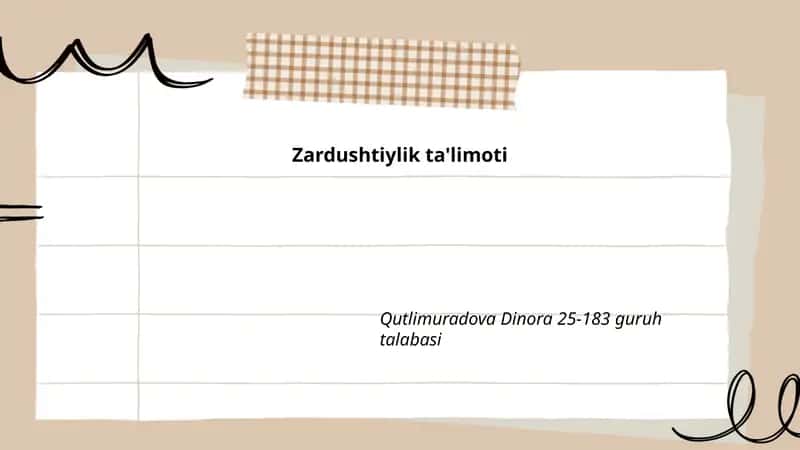 Zardushtiylik ta'limoti 1