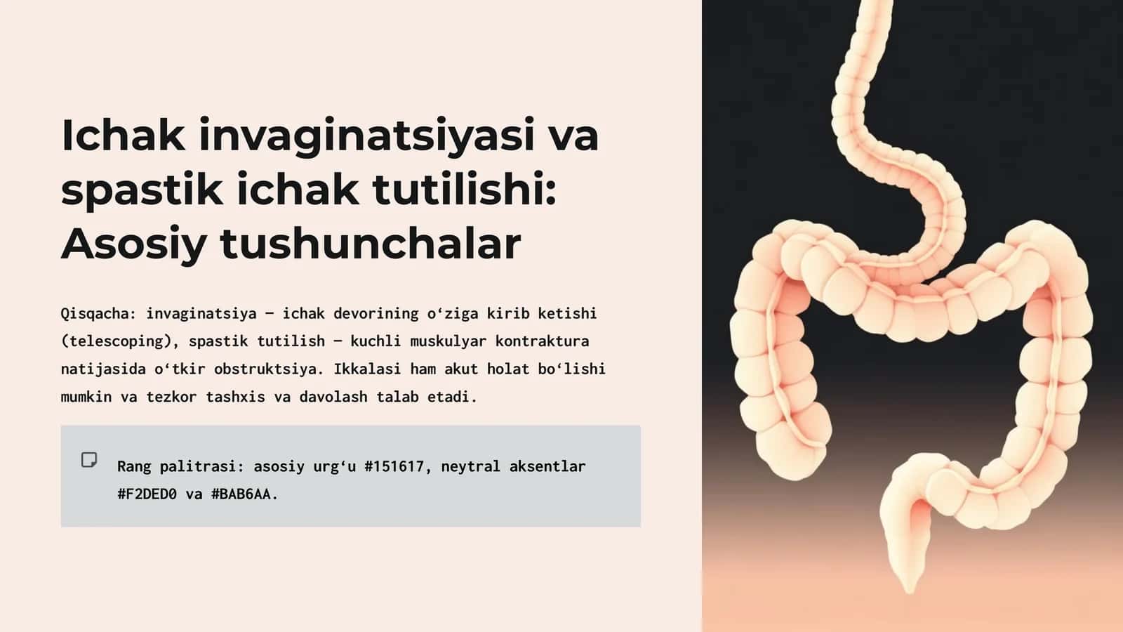 Ichak invaginatsiyasi va spastik ichak tutilishi: Asosiy tushunchalar 1