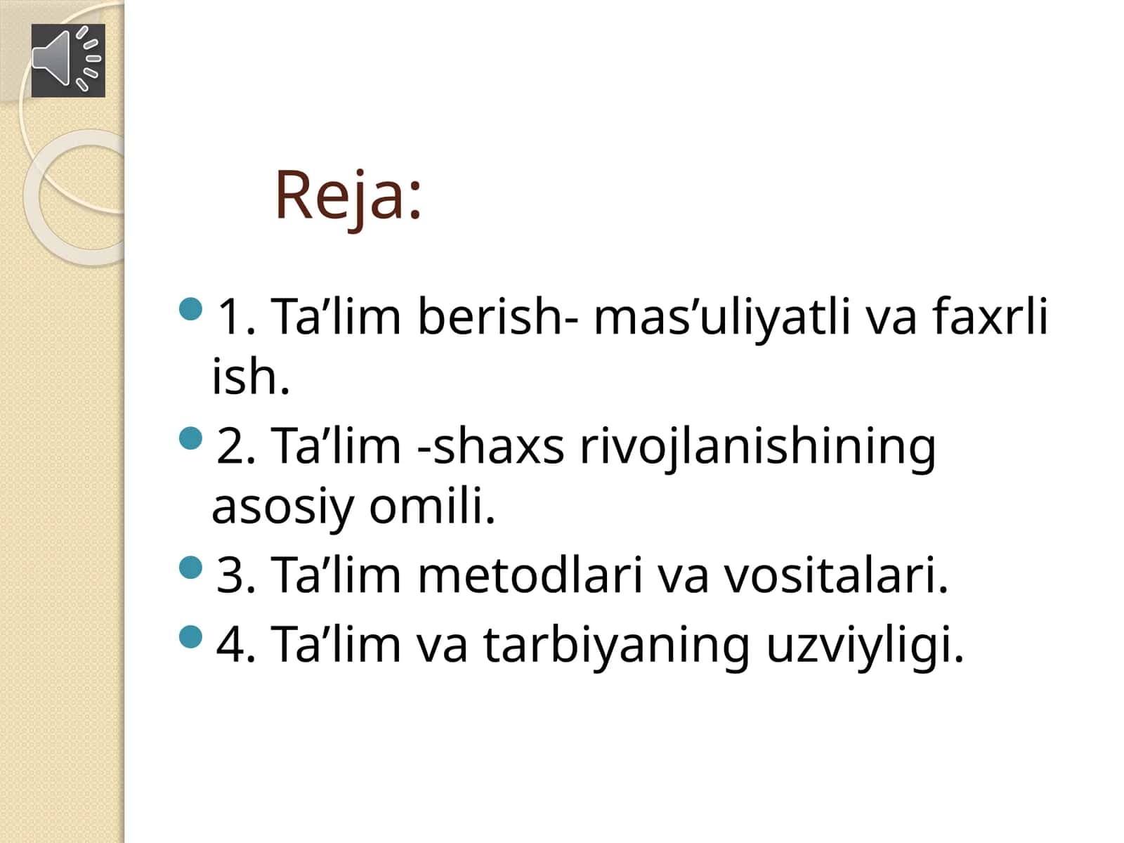 Ta'lim berish- mas'uliyatli va faxrli ish 1