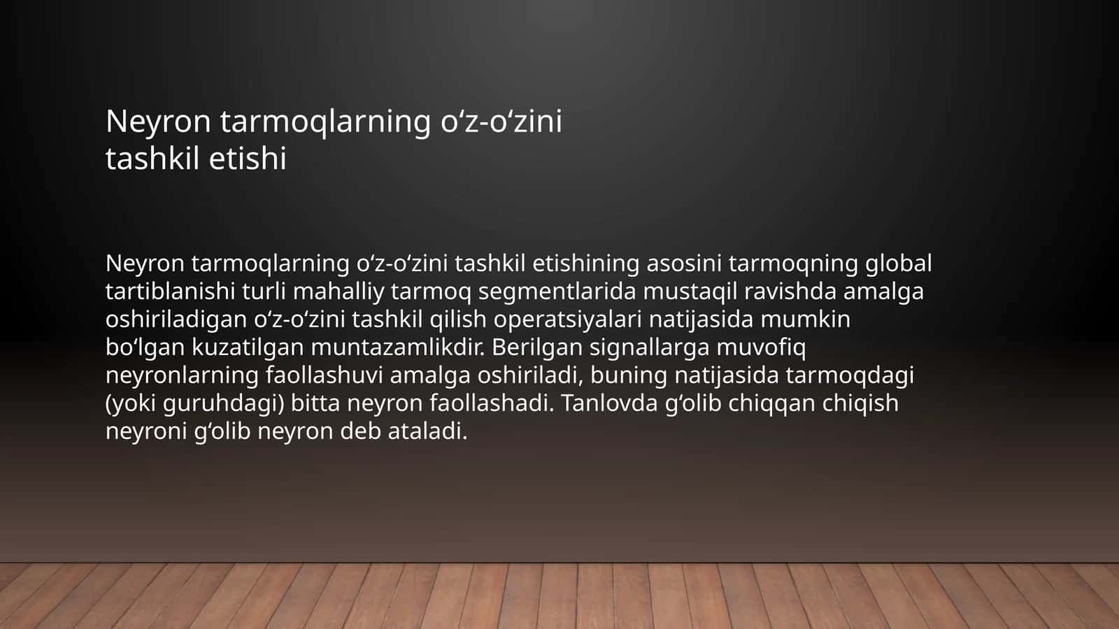 Koxonet neyron tarmog'i 1