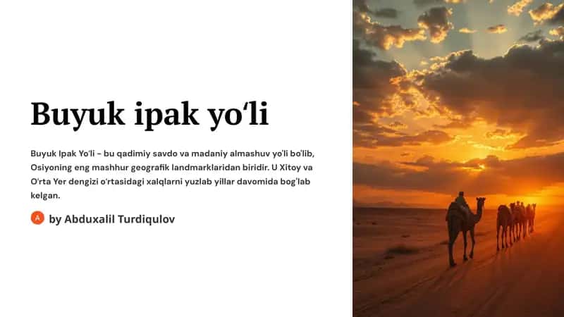 Buyuk Ipak Yoʻli 1