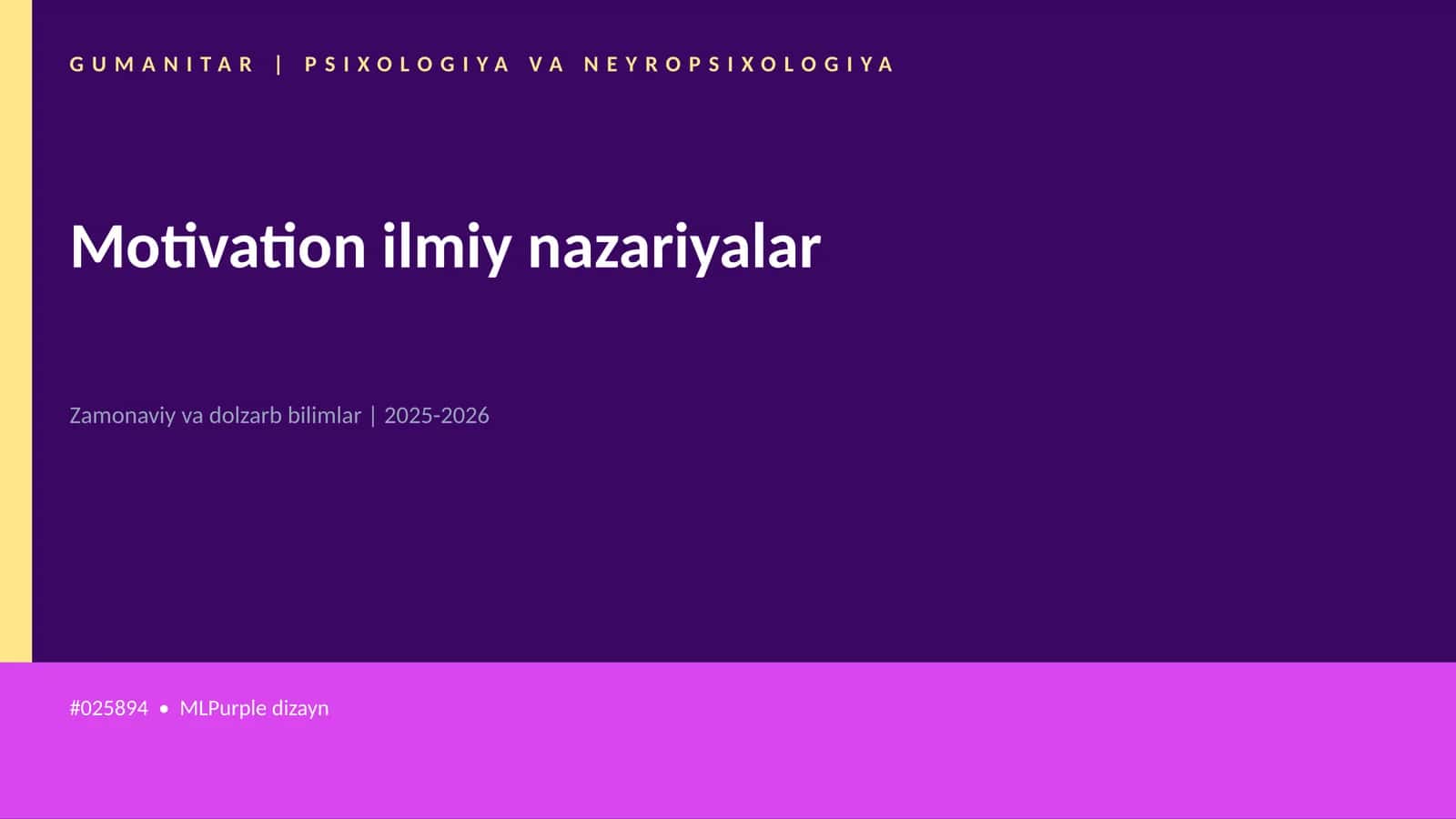 Motivation ilmiy nazariyalar 1