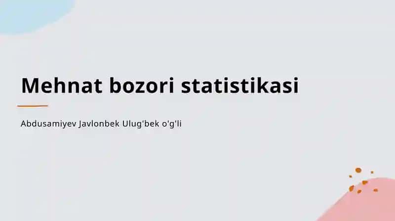 Mehnat Bozori Statistikasi