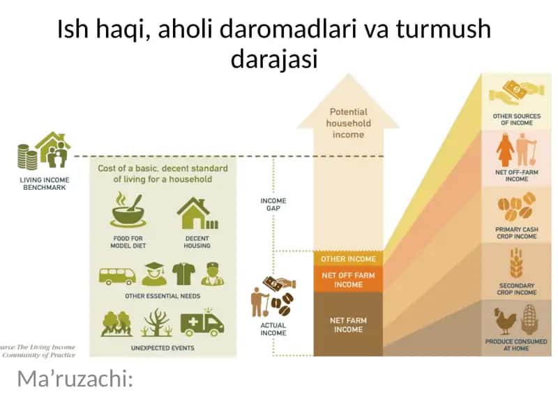 Ish haqi, aholi daromadlari va turmush darajasi 1