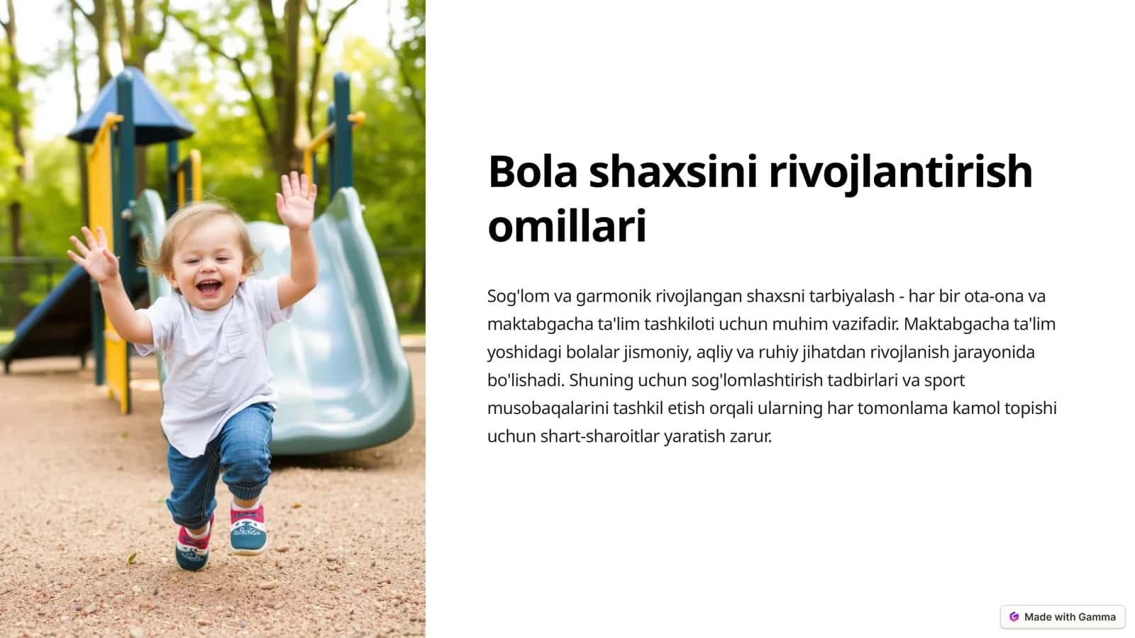 Bola shaxsini rivojlantirish omillari 1