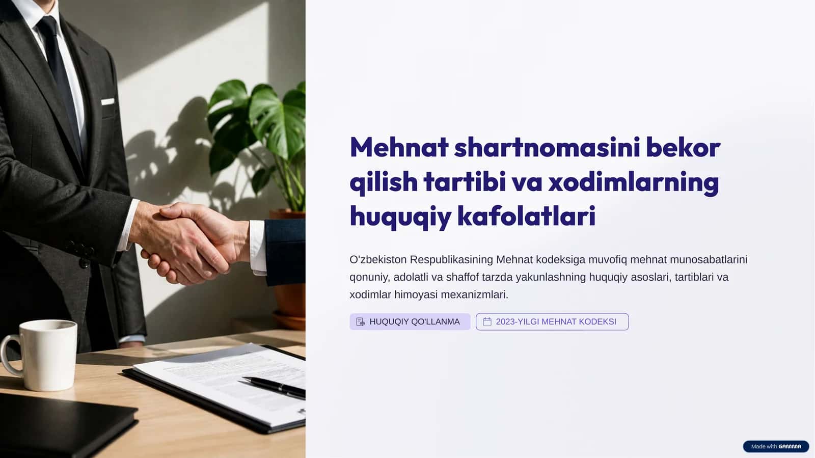 Mehnat shartnomasini bekor qilish tartibi va xodimlarning huquqiy kafolatlari 1