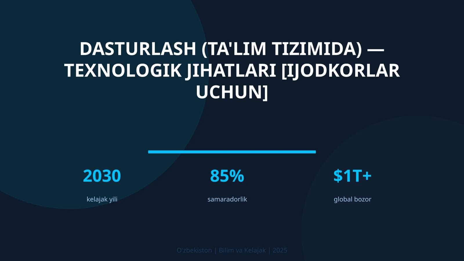 Dasturlash (ta'lim tizimida) — texnologik jihatlari [ijodkorlar uchun] 1