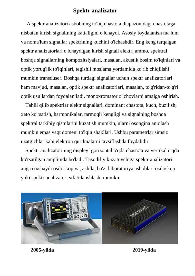 Spektr analizator 1
