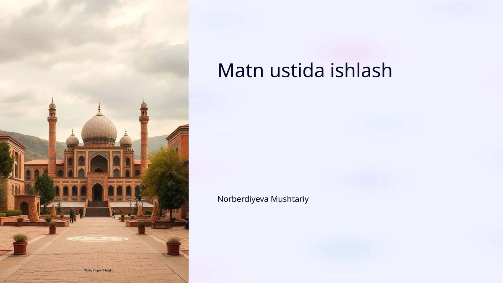 Matn ustida ishlash 1