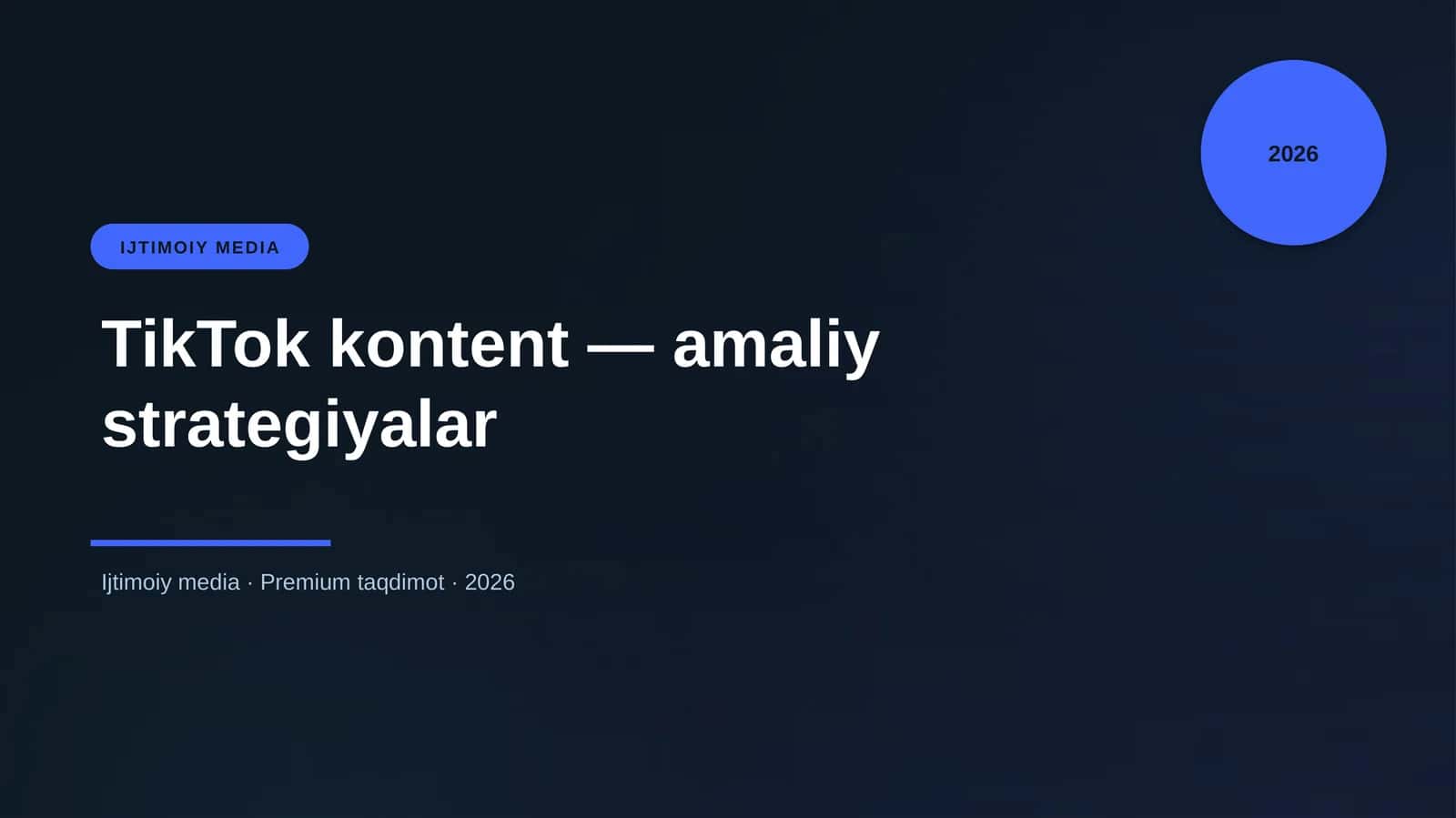TikTok kontent — amaliy strategiyalar 1