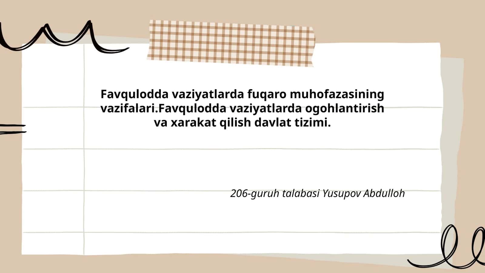 Fuqaro muhofazasi vazifalari favqulodda vaziyatlarda 1