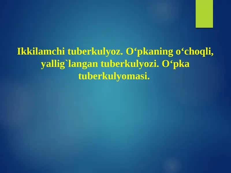 Tuberkulyoz Kasalligi 1