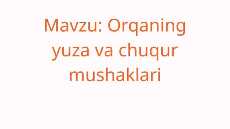 Orqaning yuza va chuqur mushaklari 1