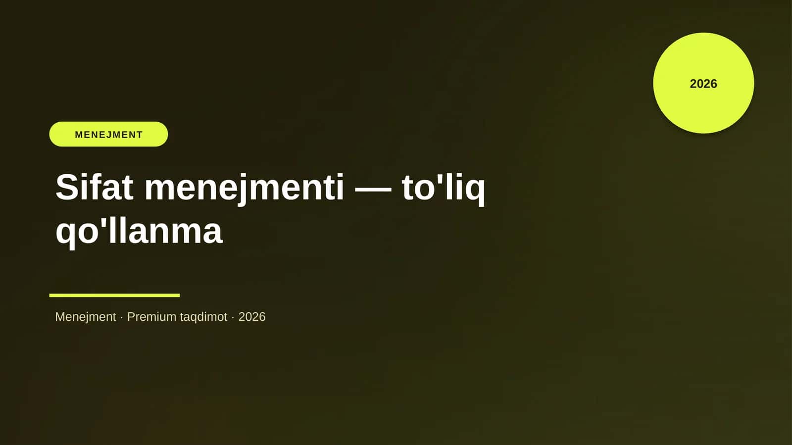 Sifat menejmenti — to'liq qo'llanma 1