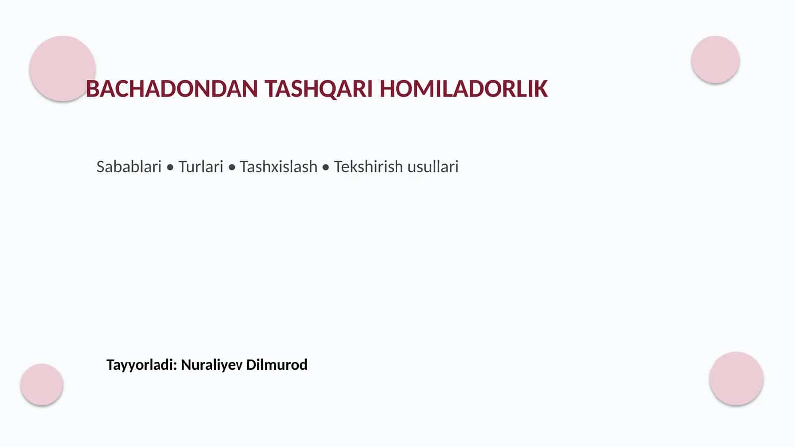 Bachadondan tashqari homiladorlik 1