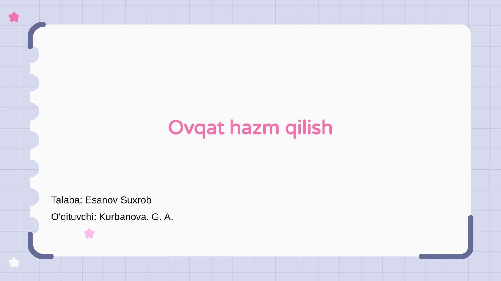 Ovqat hazm qilish 1