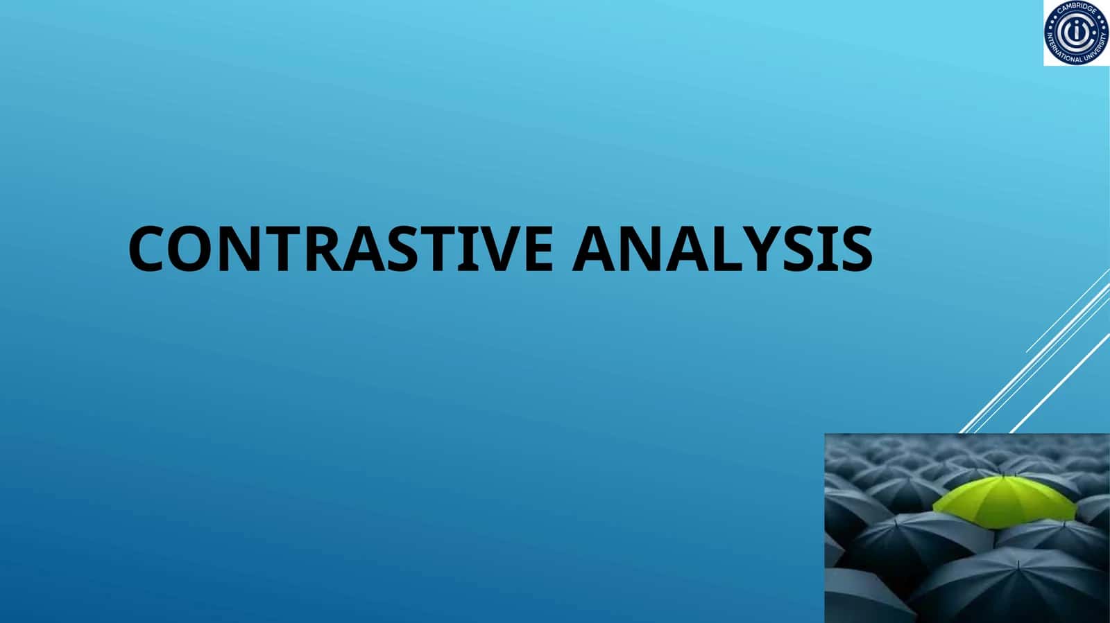 Contrastive analysis 1