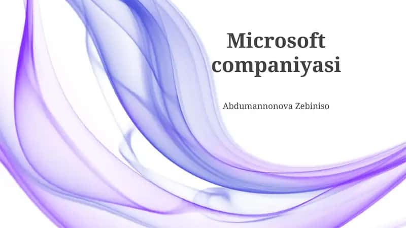 Microsoft companiyasi 1