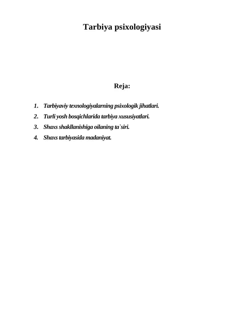 Tarbiya psixologiyasi 1