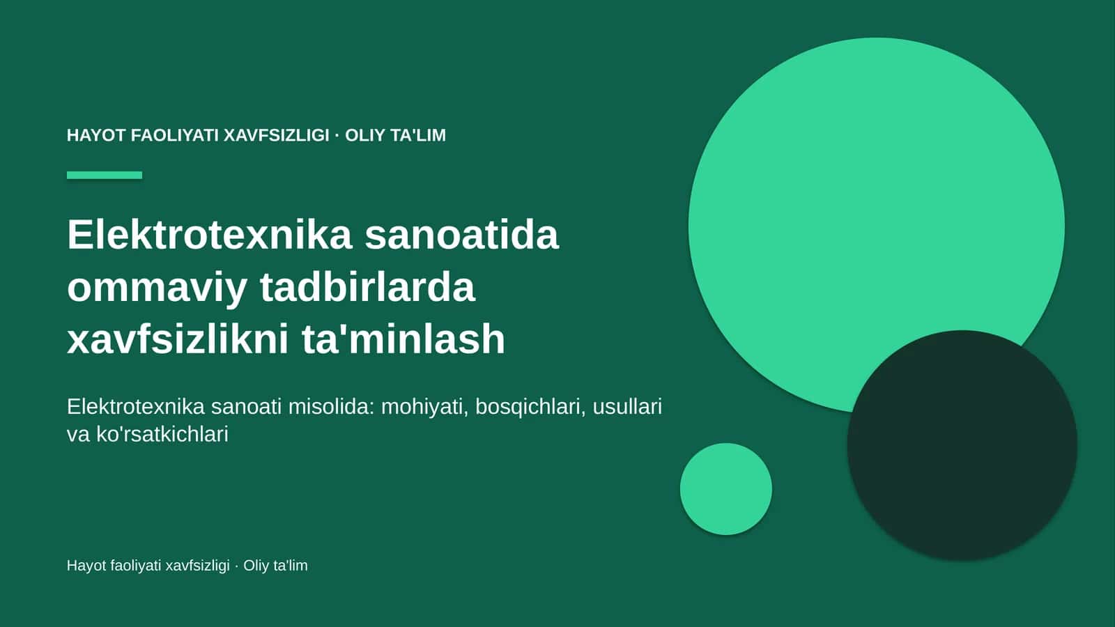 elektrotexnika sanoatida ommaviy tadbirlarda xavfsizlikni ta'minlash 6631 1
