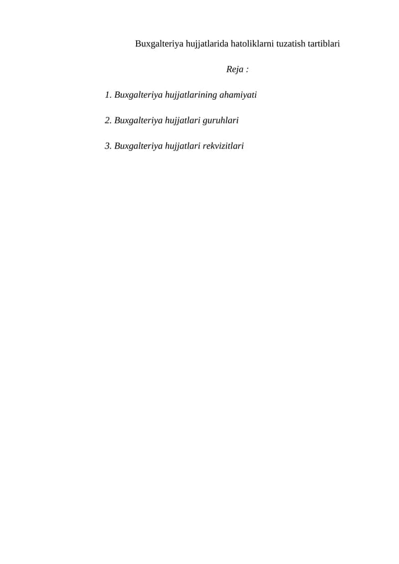 Buxgalteriya hujjatlarida hatoliklarni tuzatish tartiblari 1