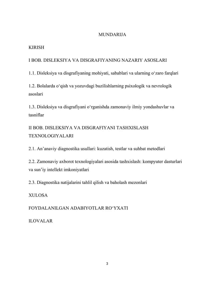 Disleksiya va disgrafiyani tashxislash texnologiyalari. 1