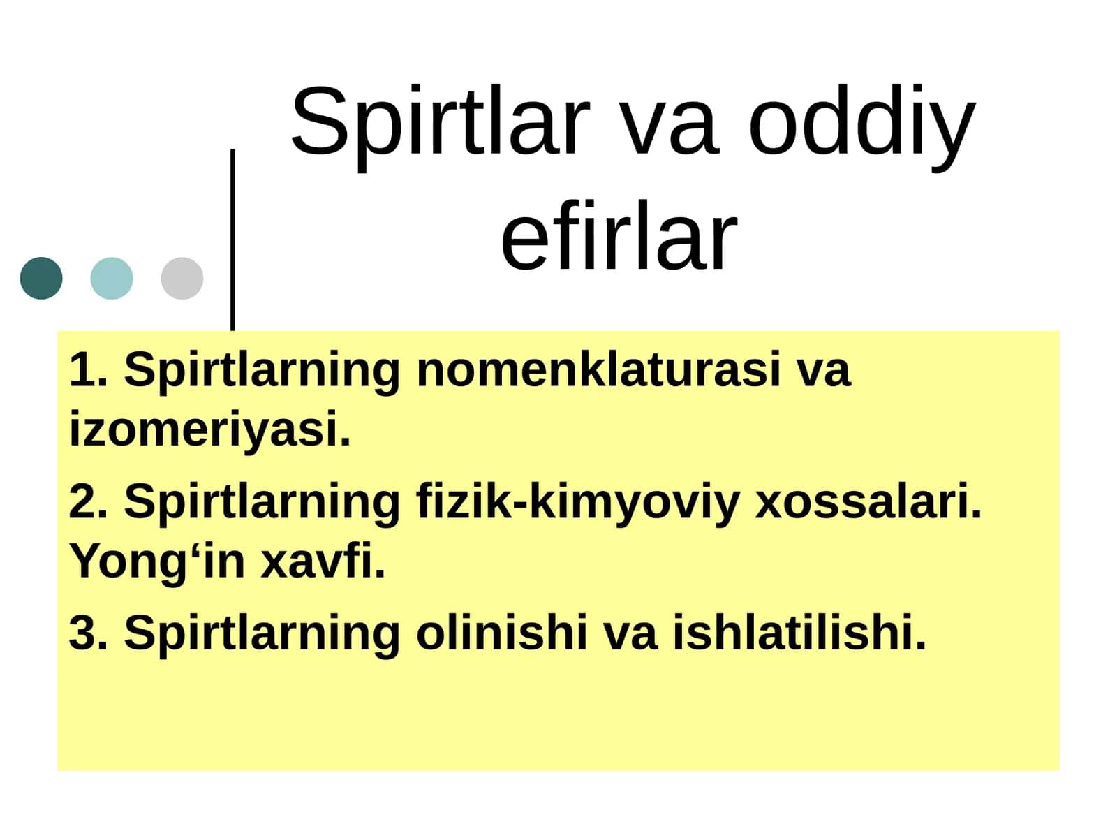 Spirtlar va oddiy efirlar 1