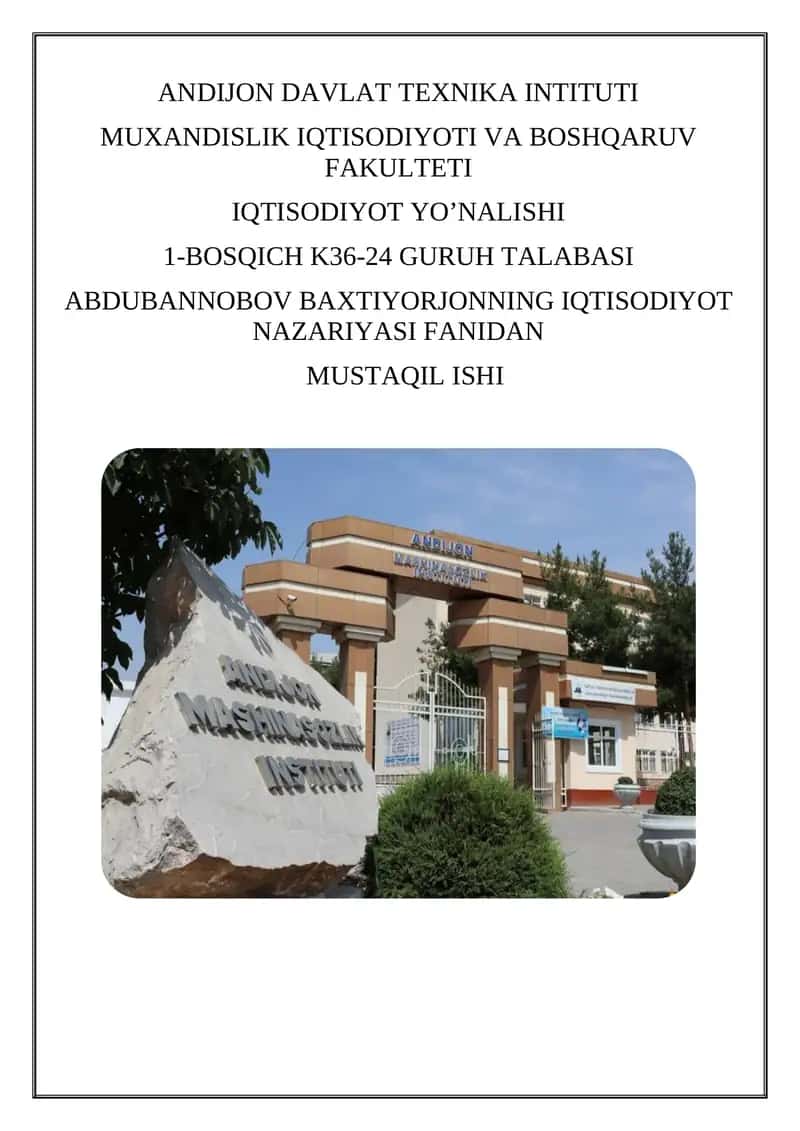 O'zbekistonda milliy hisoblar tizimi, holati va istiqbollari 1