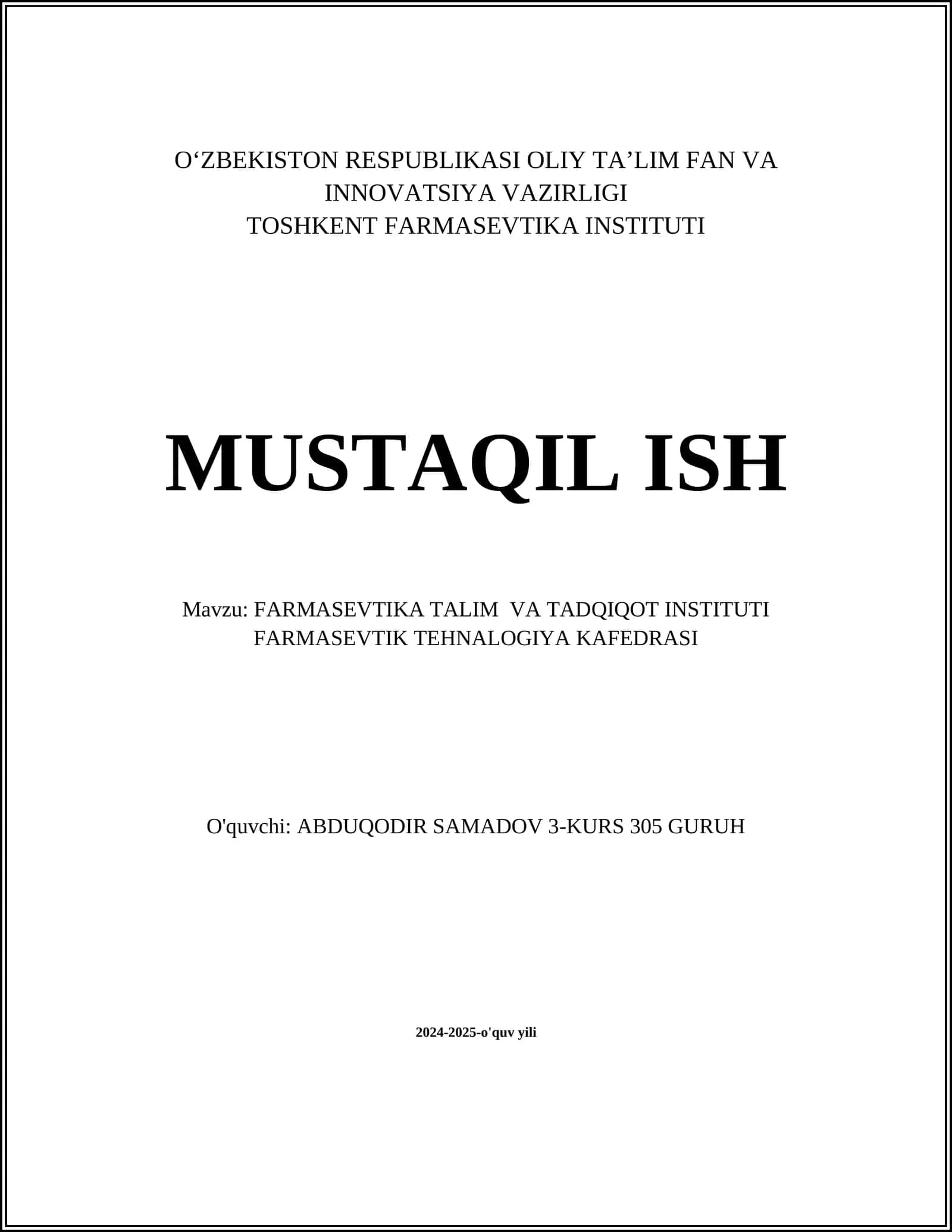 Dori vositalarining ishlab chiqarish texnologiyalari 1