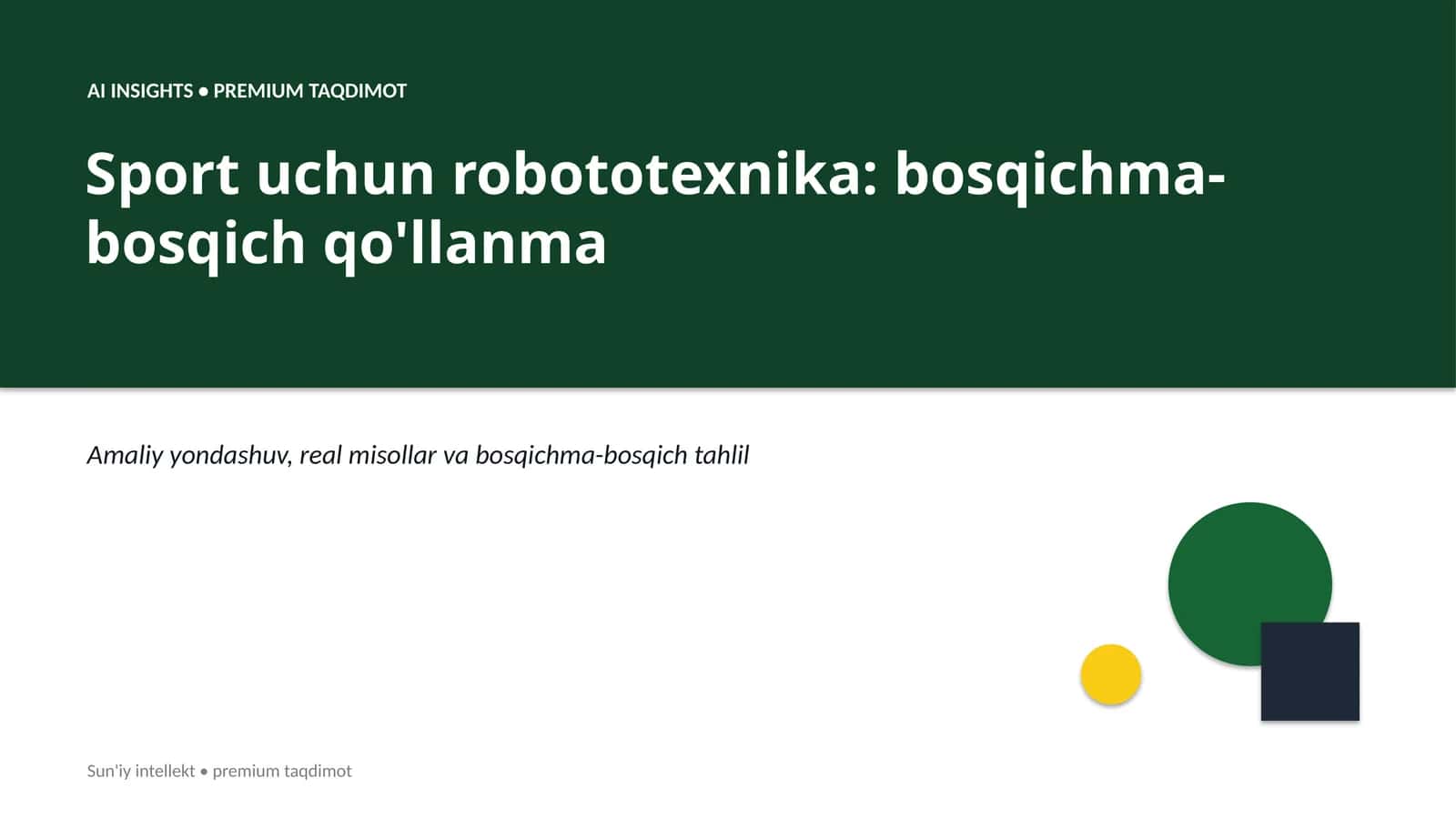 Sport uchun robototexnika: bosqichma-bosqich qo'llanma 1