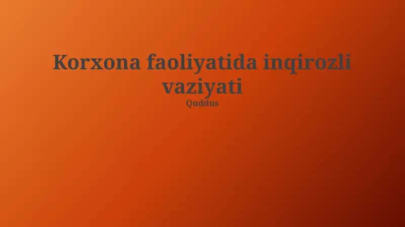 Korxona faoliyatida inqirozli vaziyati 1