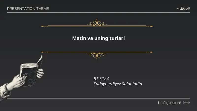 Matin va uning turlari 1
