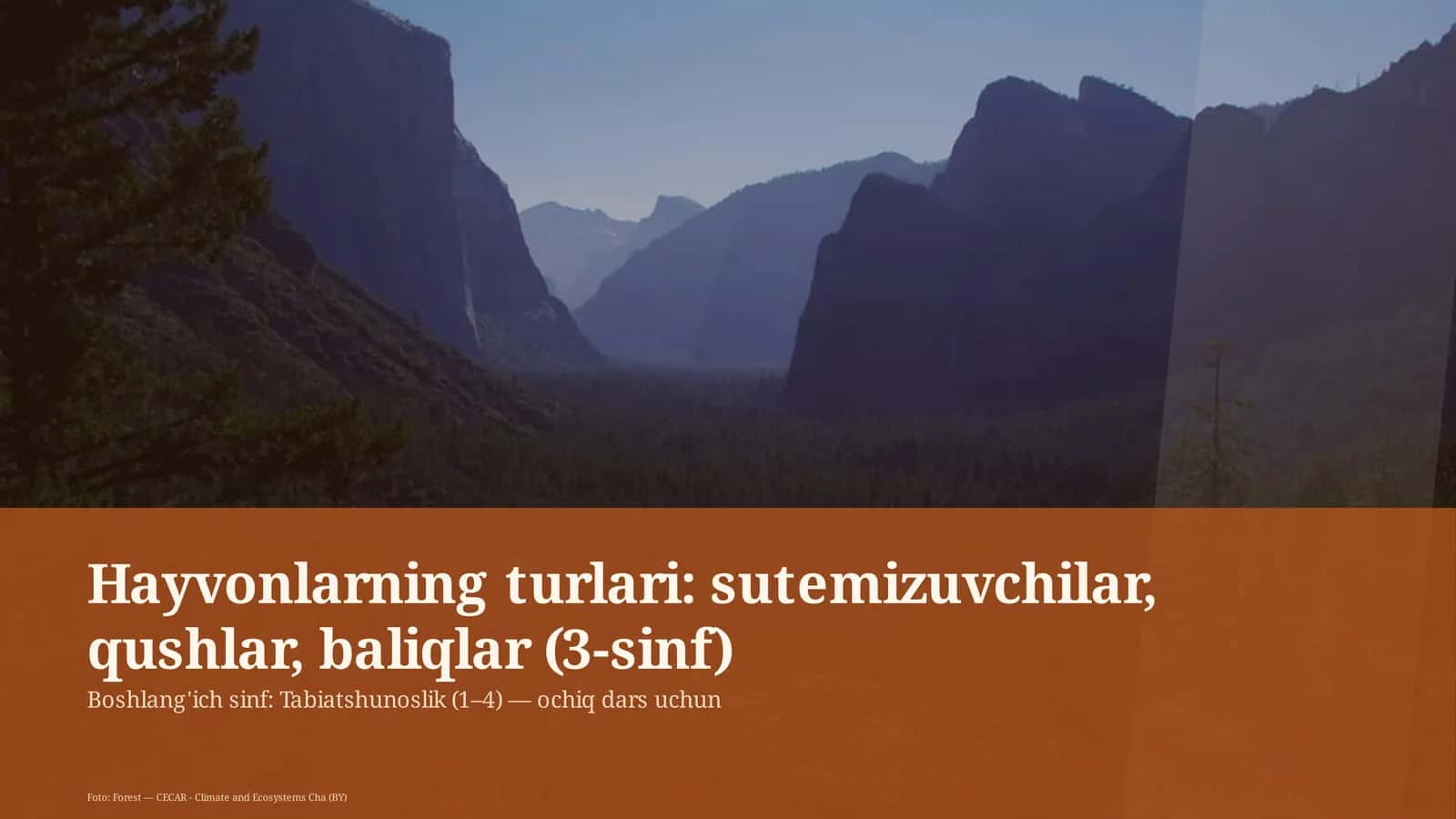 Tabiatshunoslik Darsi 1
