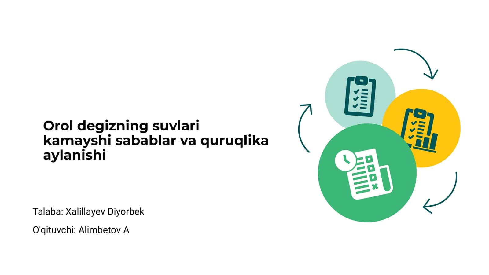 Orol degizning suvlari kamayishi sabablar va quruqlika aylanishi 1