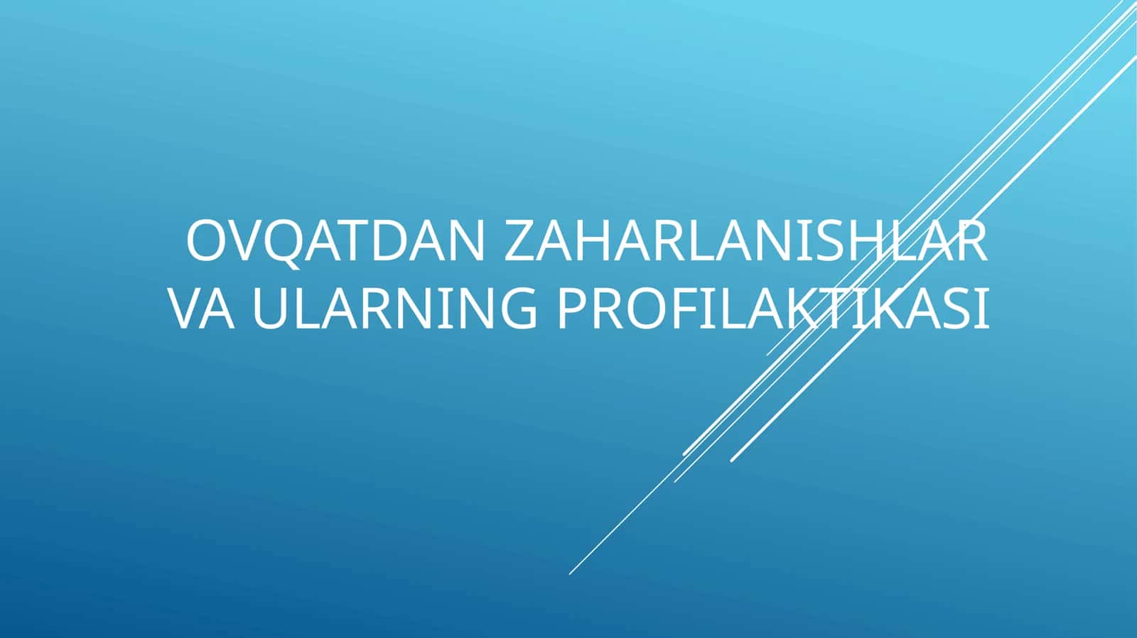 Ovqatdan zaharlanishlar va uylarning profilaktikasi 1
