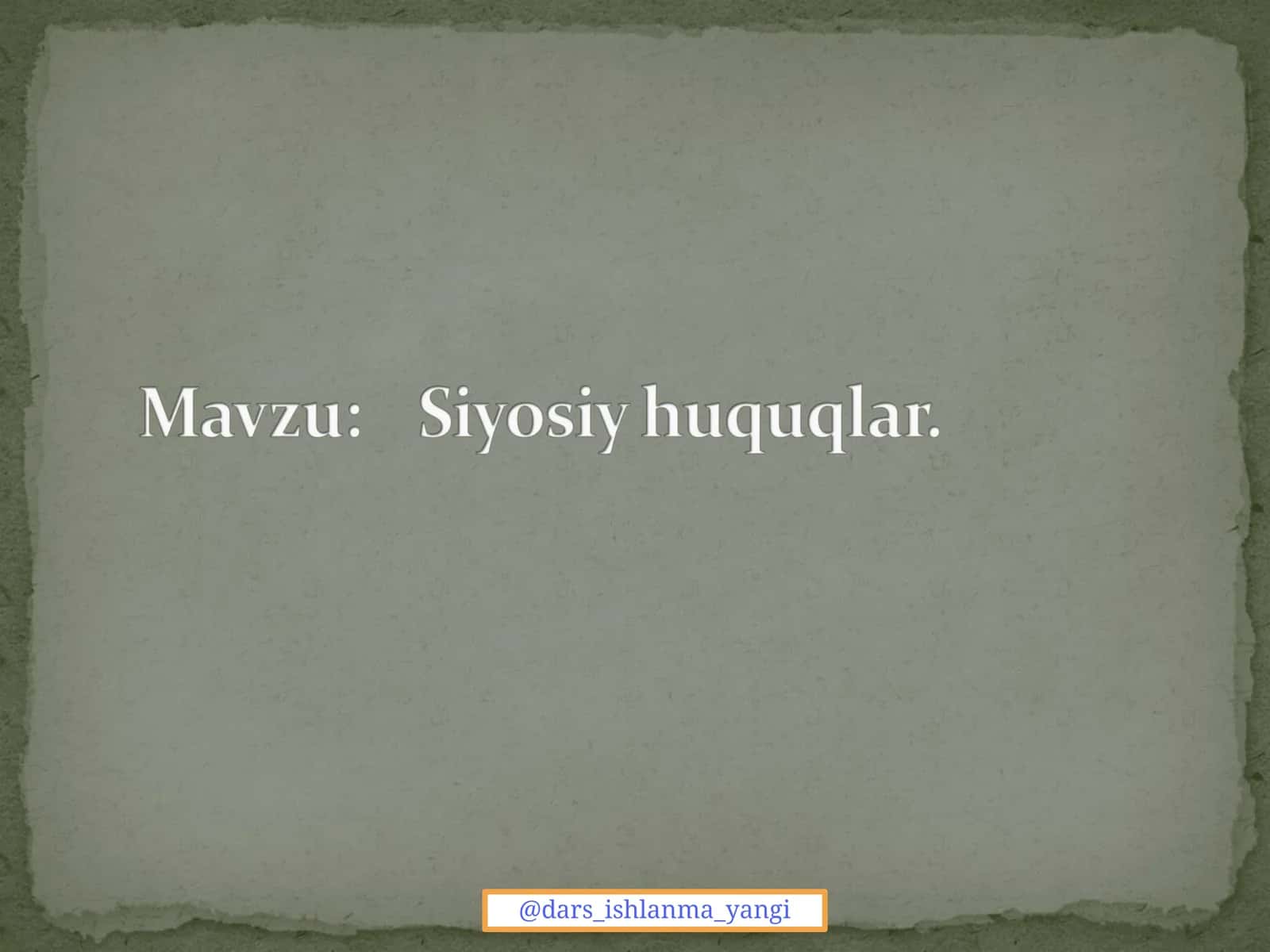 Siyosiy huquqlar 1