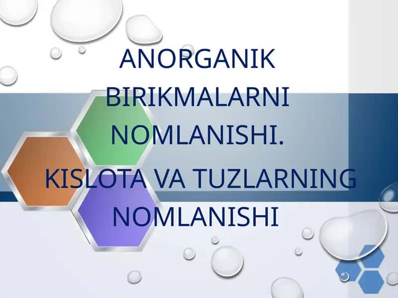 Anorganik birikmalar nomlanishi 1
