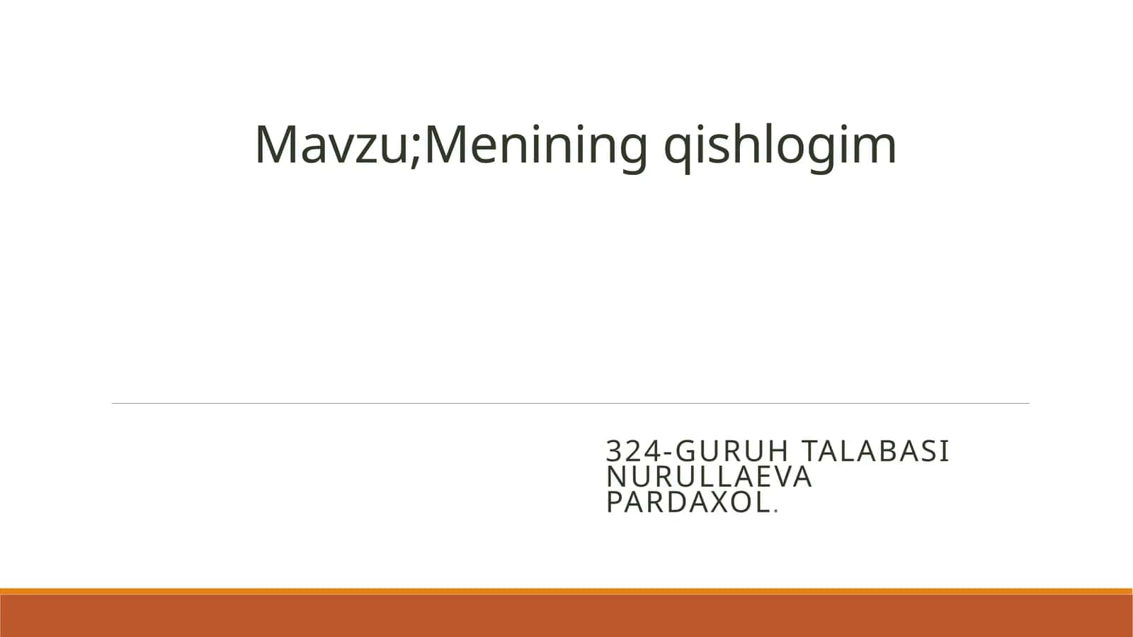 Meniningqishlogim 1