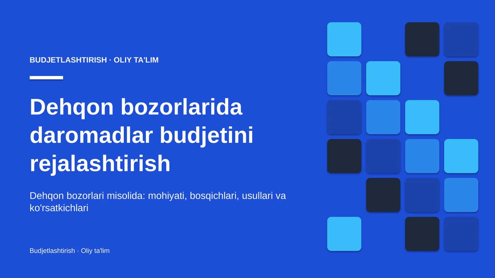 Daromadlar budjetini rejalashtirish: mohiyati 1